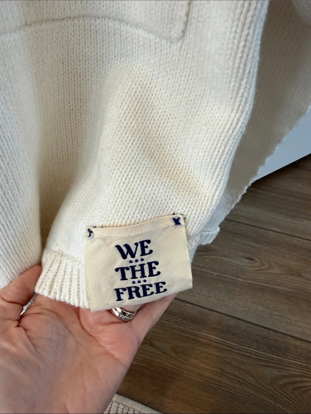 We The Free Off-White Button-Up Collar Cardigan - Picture 3 of 4